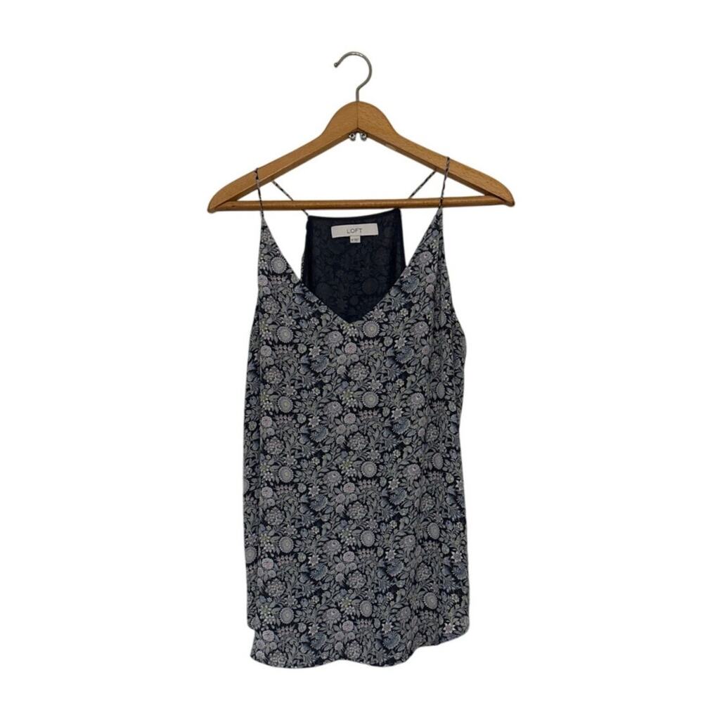 LOFT Women’s Racerback Tank – Size M – Floral Print – Lined Sleeveless Top